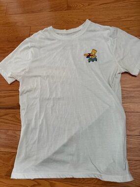 White Tee with Bart Simpson Skate Graphic